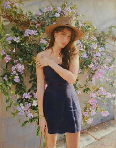 Painting titled "Jessica Clements" by Andriy Markiv, Original Artwork, Oil