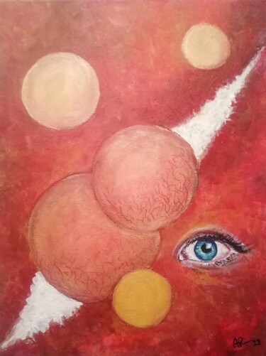 Pittura intitolato "Topic red, escape o…" da Andrus Reedla, Opera d'arte originale, Acrilico