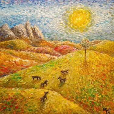 Pittura intitolato "Landscape from anot…" da Andrus Reedla, Opera d'arte originale, Olio