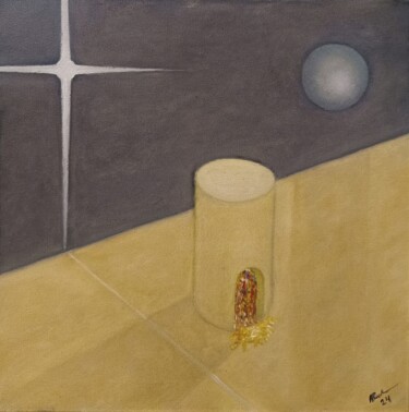 Malerei mit dem Titel "Home, minimal safety" von Andrus Reedla, Original-Kunstwerk, Öl