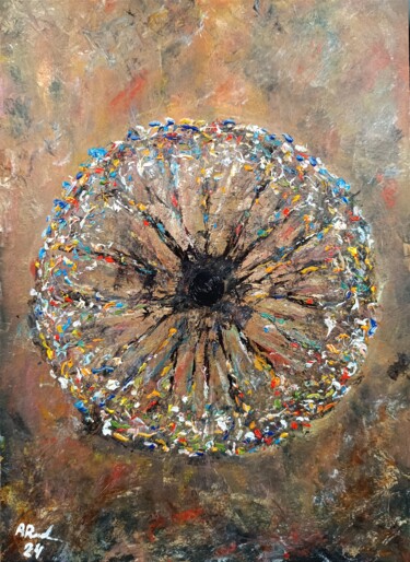 Schilderij getiteld "The Wheel of Life" door Andrus Reedla, Origineel Kunstwerk, Olie