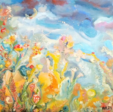 Painting titled "Abstract landscape…" by Andrus Reedla, Original Artwork, Oil