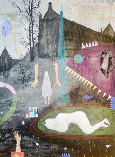 Collages titulada "Fever" por Natalia Andrushaewa, Obra de arte original, Collages