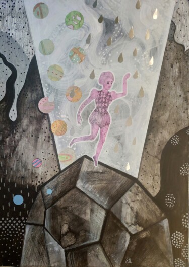 图画 标题为“Circus Girl” 由Natalia Andrushaewa, 原创艺术品, 拼贴