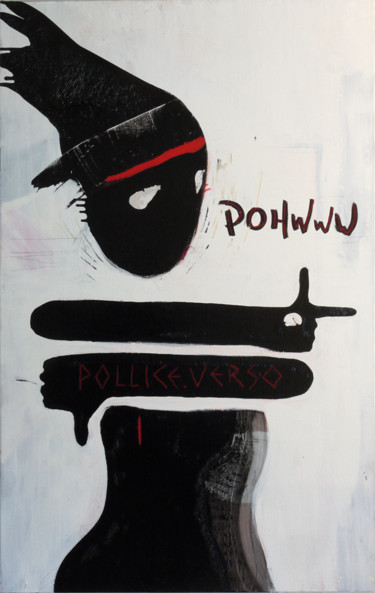 Painting titled "POHWWW" by Andrzej Lassolle, Original Artwork, Acrylic Mounted on Wood Stretcher frame