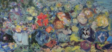 Malarstwo zatytułowany „Kwiaty” autorstwa Andrzej Lawrenc (Eryk Maler), Oryginalna praca, Olej