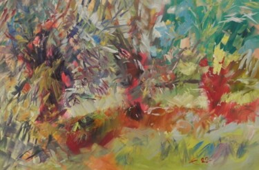 Malarstwo zatytułowany „Wierzby - lato” autorstwa Andrzej Lawrenc (Eryk Maler), Oryginalna praca, Olej