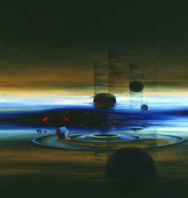 Peinture intitulée "abstraction 001" par Andrzej Maląg, Œuvre d'art originale, Huile Monté sur Autre panneau rigide