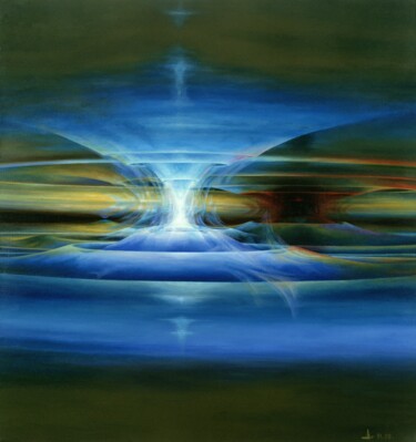 Malerei mit dem Titel "abstraction 003" von Andrzej Maląg, Original-Kunstwerk, Öl Auf Andere starre Platte montiert