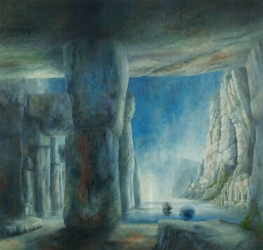 Картина под названием "Beolythic Biforium" - Andrzej Maląg, Подлинное произведение искусства, Масло