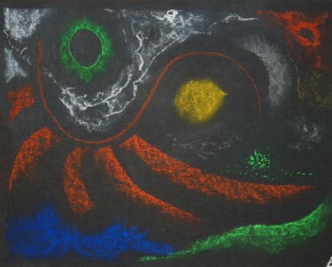 Peinture intitulée "Cosmogonicas" par Andrzej Szkandera, Œuvre d'art originale, Pastel