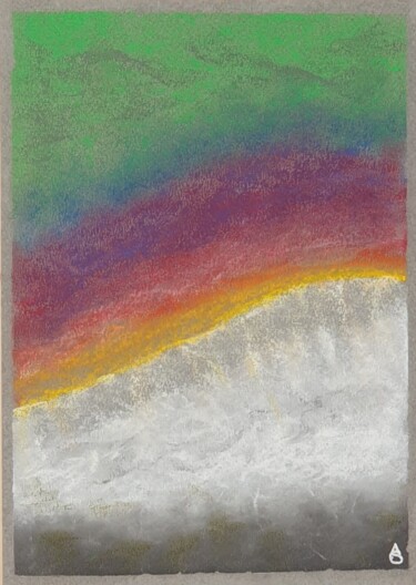 Malerei mit dem Titel "Calima" von Andrzej Szkandera, Original-Kunstwerk, Pastell Auf Holzplatte montiert