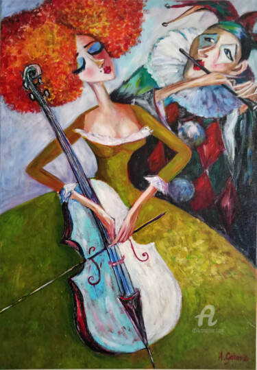 Pittura intitolato "Concerto d'amore" da Andy Gakova, Opera d'arte originale, Acrilico
