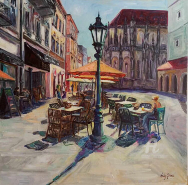 Painting titled "Kosice Old town" by Andy Gakova, Original Artwork, Acrylic