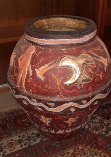 Pittura intitolato "Painted jar" da Andy Gary, Opera d'arte originale, Pastello