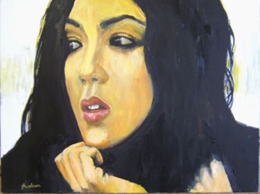Painting titled "Chanteuse américaine" by Andy Hudson, Original Artwork, Oil
