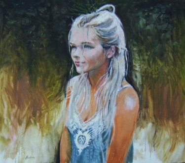 Painting titled "Clemmie" by Andy Hudson, Original Artwork, Oil
