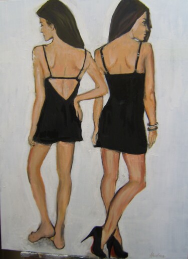 Painting titled "robe ou nuisette ?" by Andy Hudson, Original Artwork, Oil