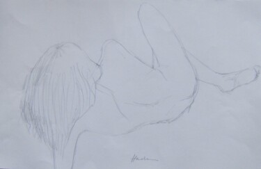 Drawing titled "Reclining nude" by Andy Hudson, Original Artwork, Pencil