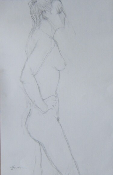 Dessin intitulée "Standing pose" par Andy Hudson, Œuvre d'art originale, Crayon
