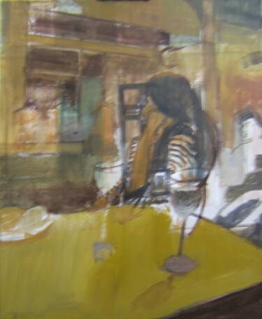 Pintura titulada "At a jazz club in M…" por Andy Hudson, Obra de arte original, Oleo