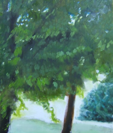 Картина под названием "Derrière le cloître…" - Andy Hudson, Подлинное произведение искусства, Масло Установлен на Деревянная…