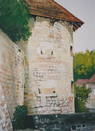 Pintura titulada "Round tower square…" por Andy Hudson, Obra de arte original, Gouache