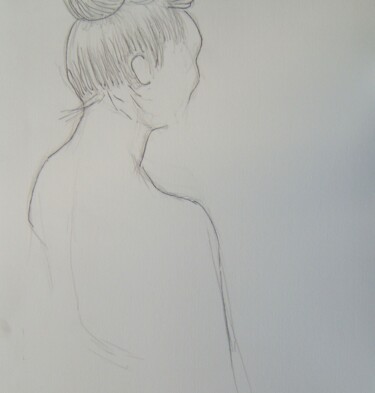 Drawing titled "Aïssa - hair up" by Andy Hudson, Original Artwork, Pencil