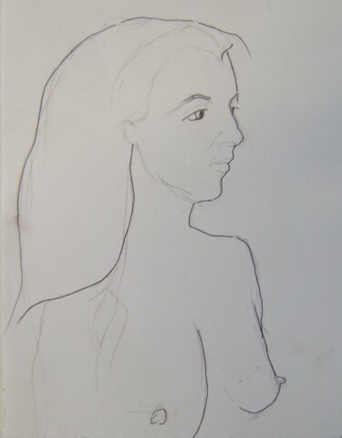 「Aïssa - portrait」というタイトルの描画 Andy Hudsonによって, オリジナルのアートワーク, 鉛筆