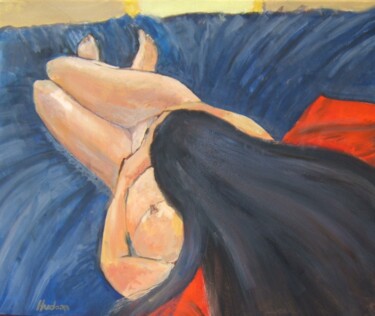 Pintura titulada "Aïssa allongée - si…" por Andy Hudson, Obra de arte original, Oleo Montado en Bastidor de camilla de madera