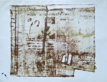 Estampas & grabados titulada "Newspaper abstract" por Andy Hudson, Obra de arte original, Litografía