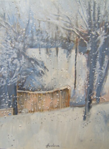 Картина под названием "View from a rain-sp…" - Andy Hudson, Подлинное произведение искусства, Масло Установлен на Деревянная…