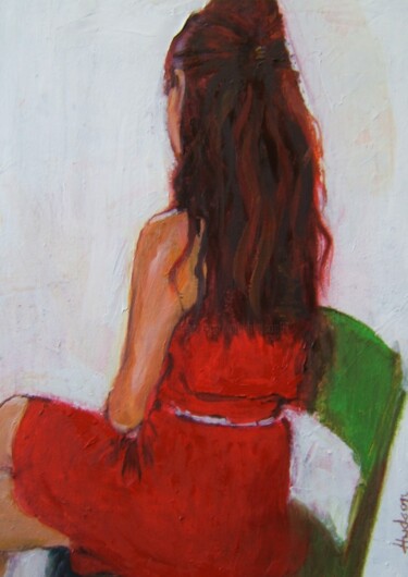 Painting titled "Sofia" by Andy Hudson, Original Artwork, Oil Mounted on Wood Stretcher frame