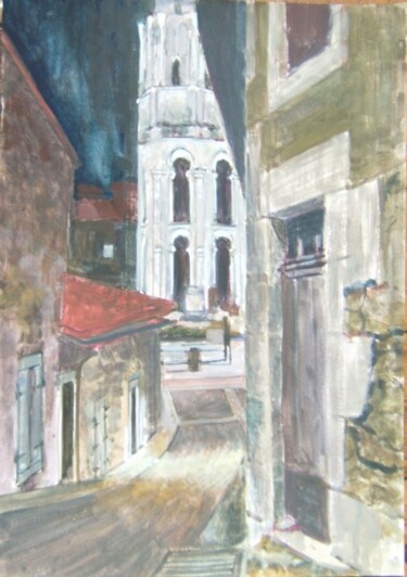 Painting titled "Charroux -3" by Andy Hudson, Original Artwork, Gouache