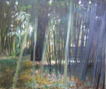 Painting titled "Les bois -1" by Andy Hudson, Original Artwork, Oil