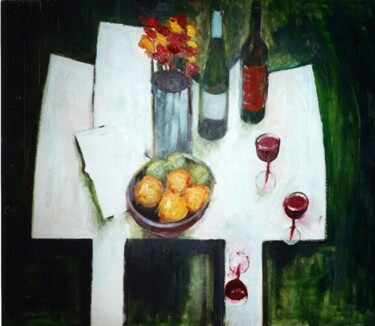 Painting titled "Table -3" by Andy Hudson, Original Artwork, Oil