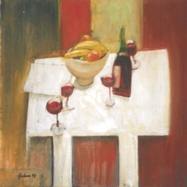 Painting titled "Table -2" by Andy Hudson, Original Artwork, Oil