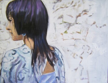 Peinture intitulée "Nathalie : ma coiff…" par Andy Hudson, Œuvre d'art originale, Huile