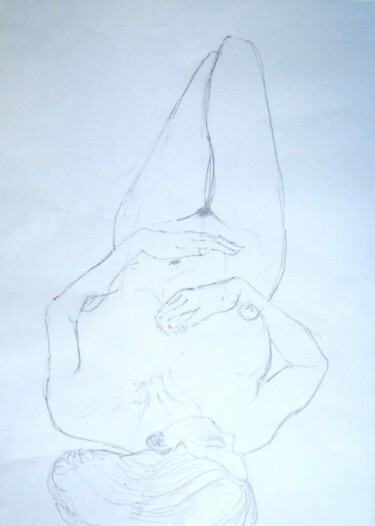 Drawing titled "Manon alongée" by Andy Hudson, Original Artwork, Other