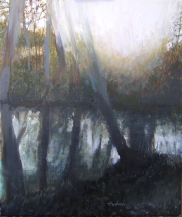 Painting titled "Les bois -3 : hiver…" by Andy Hudson, Original Artwork, Oil