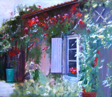 Painting titled "jardin" by Andy Hudson, Original Artwork, Oil