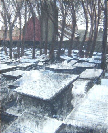 Painting titled "Haworth Churchyard…" by Andy Hudson, Original Artwork, Gouache