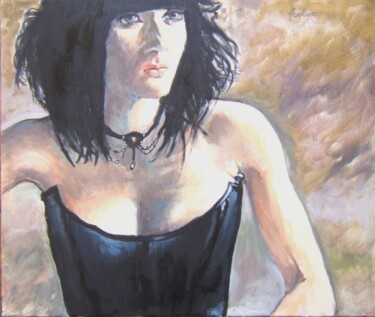 Schilderij getiteld "La belle femme qui…" door Andy Hudson, Origineel Kunstwerk, Olie