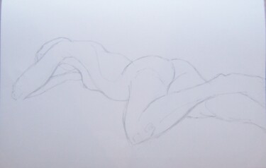 Drawing titled "model lying on her…" by Andy Hudson, Original Artwork, Pencil