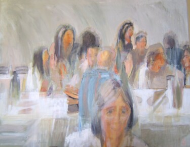 Painting titled "Le lunch de mariage" by Andy Hudson, Original Artwork, Oil