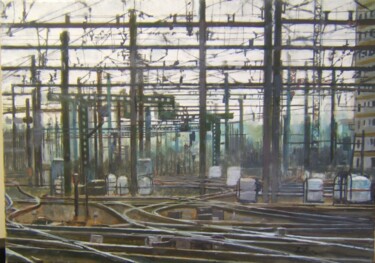 Painting titled "A junction on the S…" by Andy Hudson, Original Artwork, Oil