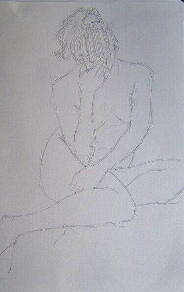 Drawing titled "pensive model" by Andy Hudson, Original Artwork, Pencil