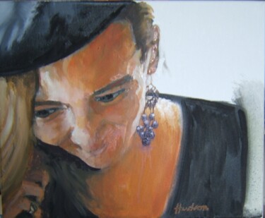 Painting titled "Gaële -13 le béret" by Andy Hudson, Original Artwork, Oil