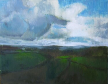 Painting titled "Wiltshire landscape" by Andy Hudson, Original Artwork, Oil