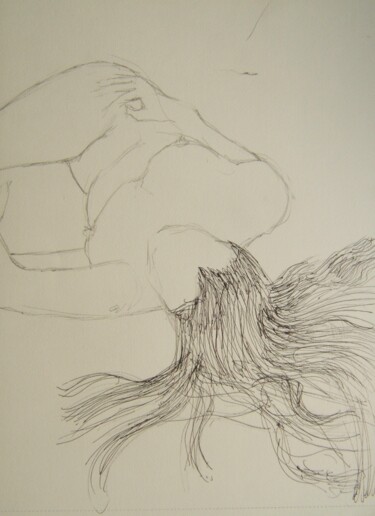 Drawing titled "Aïssa - hair splaye…" by Andy Hudson, Original Artwork, Pencil